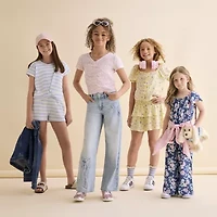 Thereabouts Little & Big Kid Girls Crew Neck Short Sleeve T-Shirt