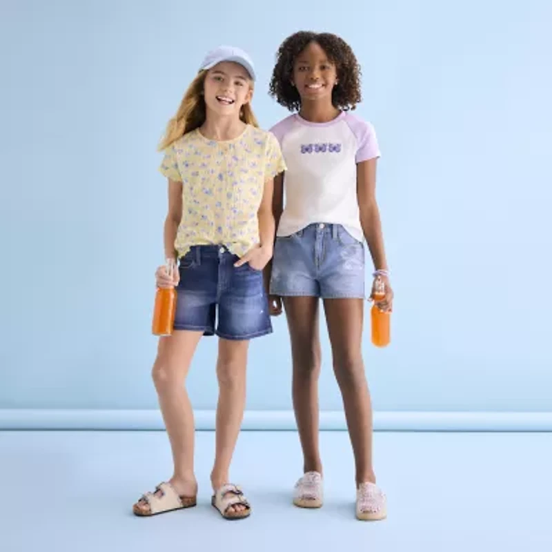 Thereabouts Little & Big Kid Girls Round Neck Short Sleeve T-Shirt