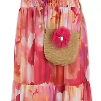 Speechless Big Kid Girls Short Sleeve Ruffled Floral Maxi Dress