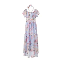 Speechless Big Kid Girls Flutter Floral Maxi Dress