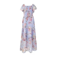 Speechless Big Kid Girls Flutter Floral Maxi Dress