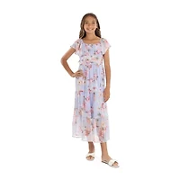 Speechless Big Kid Girls Flutter Floral Maxi Dress