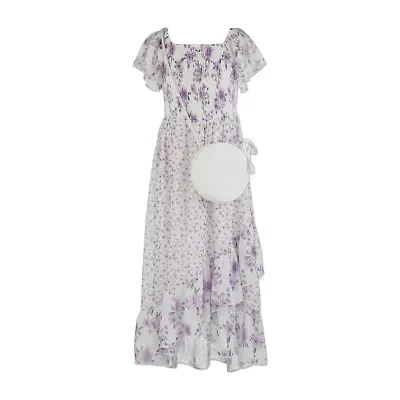 Speechless Big Kid Girls Short Sleeve Flutter A-Line Dress