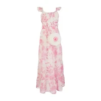 Speechless Big Kid Girls Sleeveless Ruffled Floral Maxi Dress