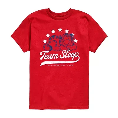 Little & Big Kid Boys Crew Neck Short Sleeve Regular Fit Garfield Graphic T-Shirt