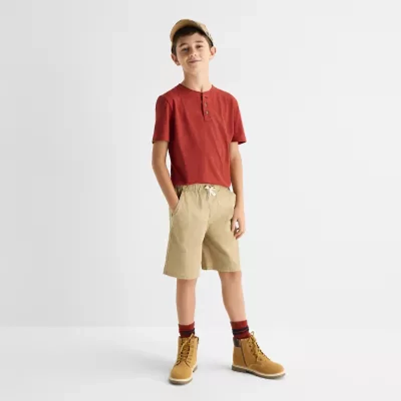 Thereabouts Little & Big Kid Boys Short Sleeve Regular Fit Henley Shirt
