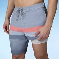 Free Country Seabreeze Stripe Mens Striped Swim Trunks