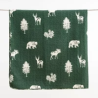 Linery Deers Trees Reversible Quilt Set
