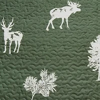 Linery Deers Trees Reversible Quilt Set