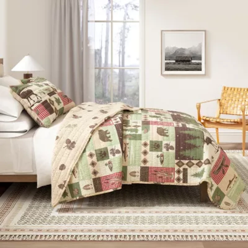 Linery Animal Mosaic Reversible Quilt Set