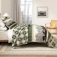 Linery Mountainscape Reversible Quilt Set