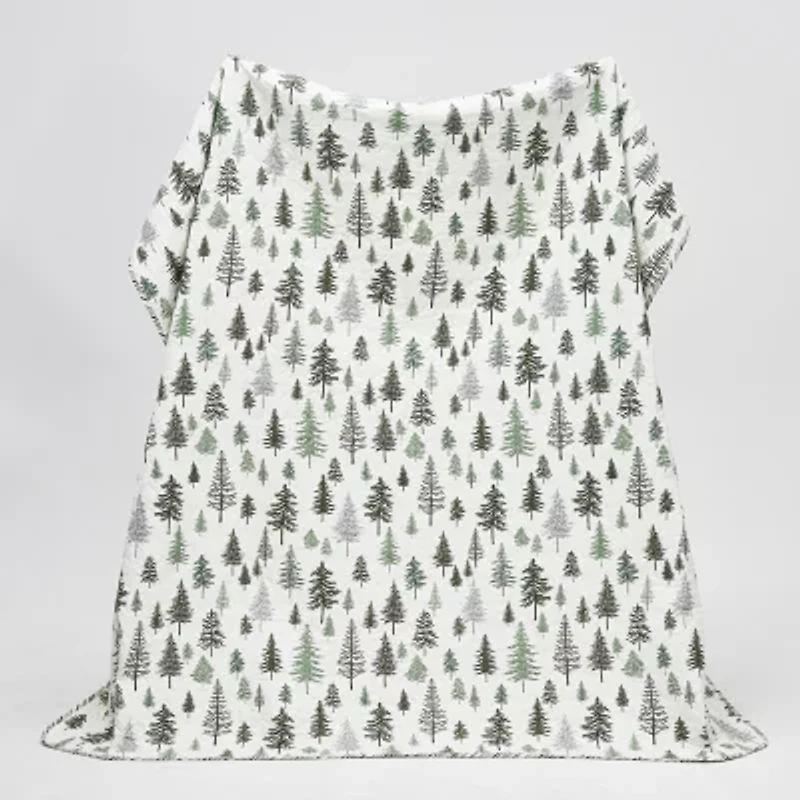 Linery Lodge Trees Reversible Quilt Set