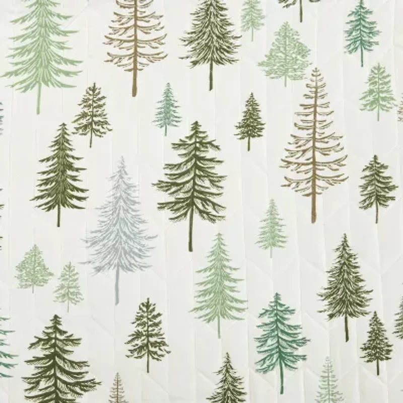 Linery Lodge Trees Reversible Quilt Set