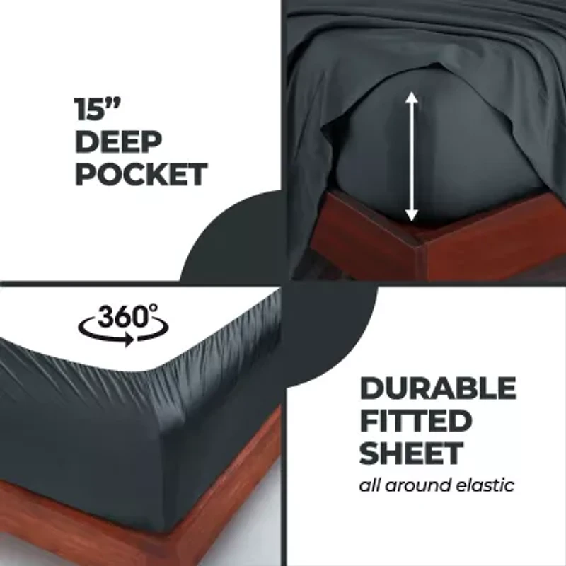 SUPERIOR® Rayon From Bamboo Cooling Silky 300tc Deep Pocket Sheet Set
