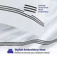 SUPERIOR® Brandon Embroidered Cotton Modern 320tc Deep Pocket Sheet Set