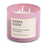 Distant Lands Amber Suede 3-Wick Scented Jar Candle