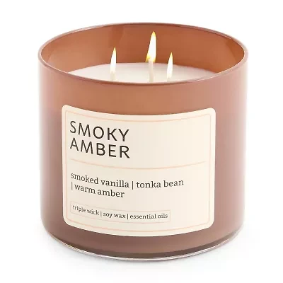 Distant Lands Smoky Amber 3-Wick Scented Jar Candle