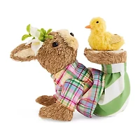 Layerings Sisal Bunny With Duck Easter Tabletop Decor