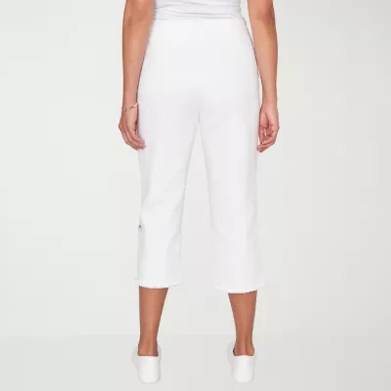 Alfred Dunner Mykonos Womens Plus Straight Mid Rise Capri Pant
