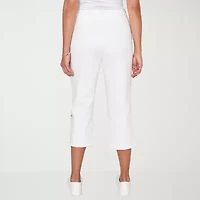 Alfred Dunner Mykonos Womens Plus Straight Mid Rise Capri Pant