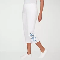 Alfred Dunner Mykonos Womens Plus Straight Mid Rise Capri Pant