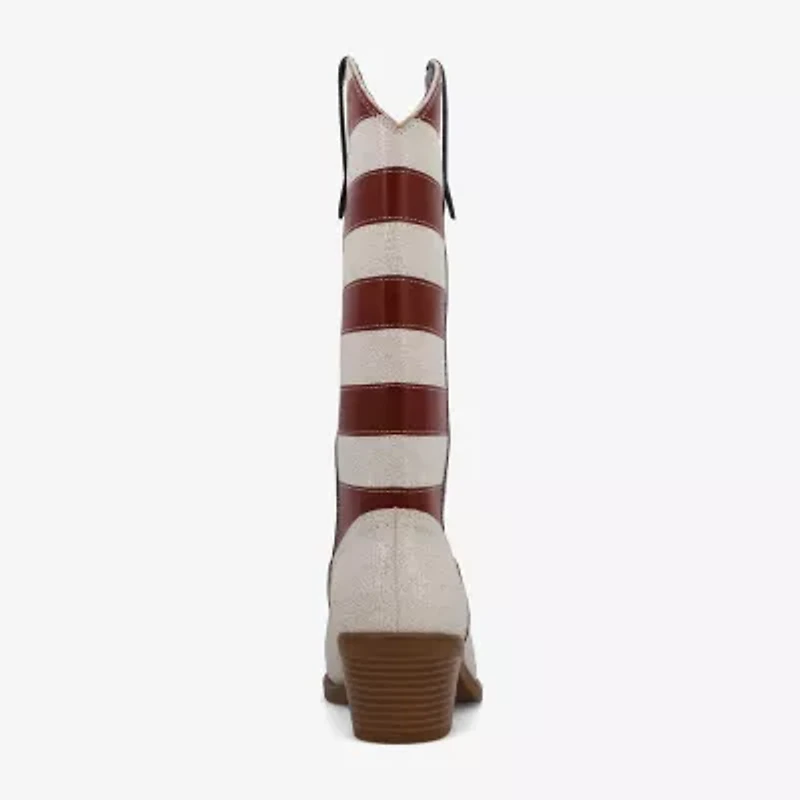 Mia Girl Womens Americana Stacked Heel Cowboy Boots