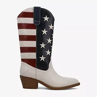 Mia Girl Womens Americana Stacked Heel Cowboy Boots