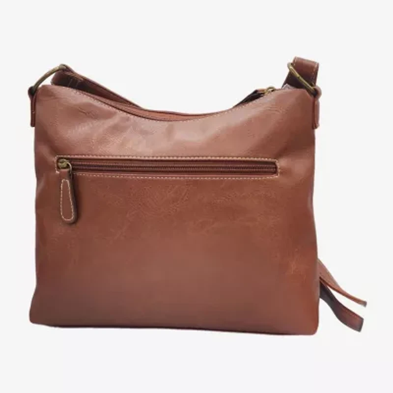 Stone Mountain Laredo Riveted Leather Irene Hobo Bag