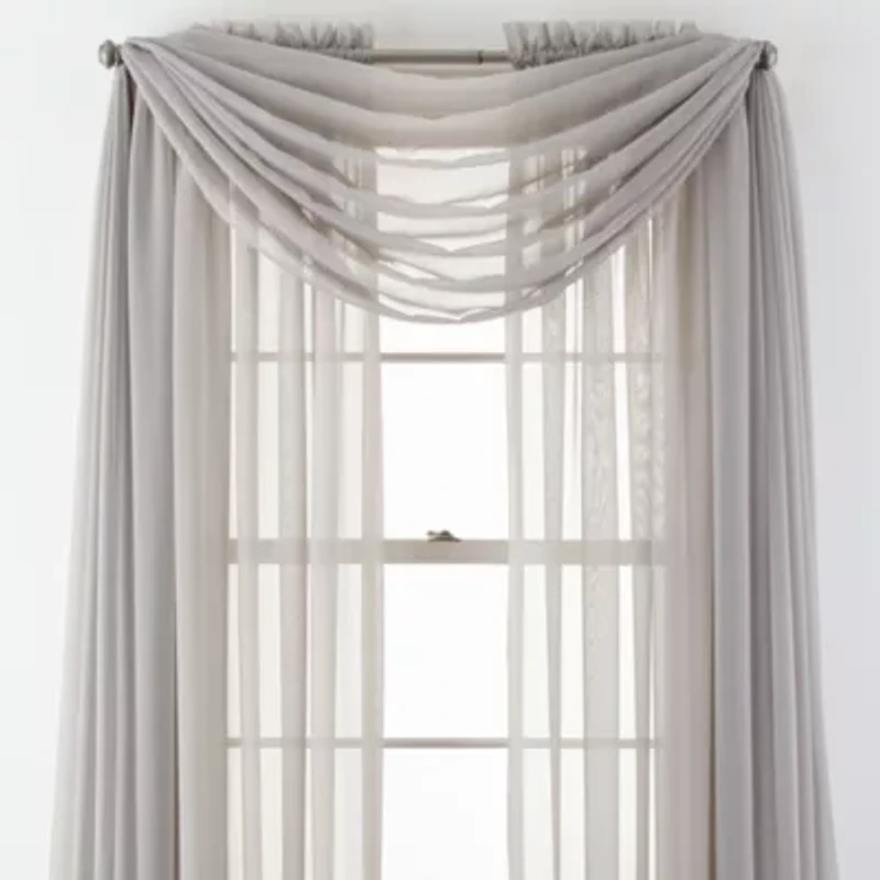 Home Expressions Rod Pocket Sheer Single Curtain Panel
