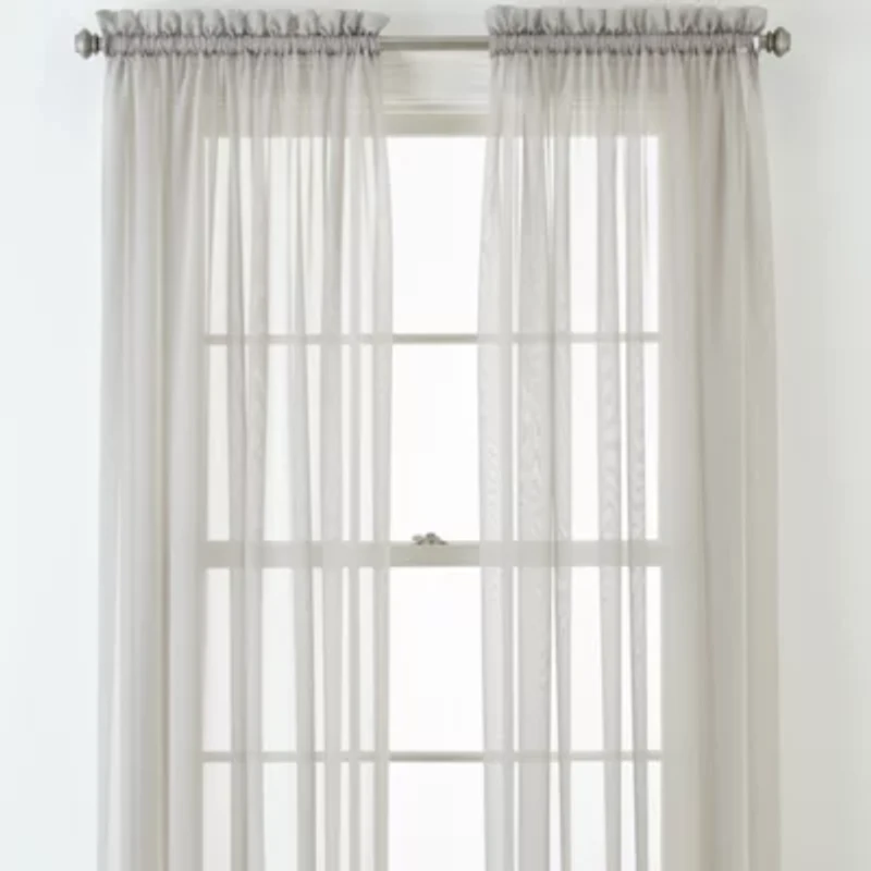 Home Expressions Rod Pocket Sheer Single Curtain Panel