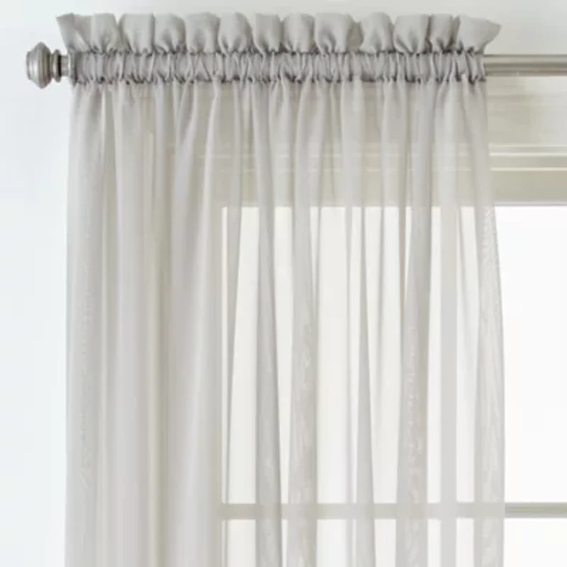 Home Expressions Rod Pocket Sheer Single Curtain Panel