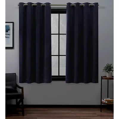 Exclusive Home Curtains Academy Grommet Top Energy Saving 100% Blackout Set of 2 Curtain Panel