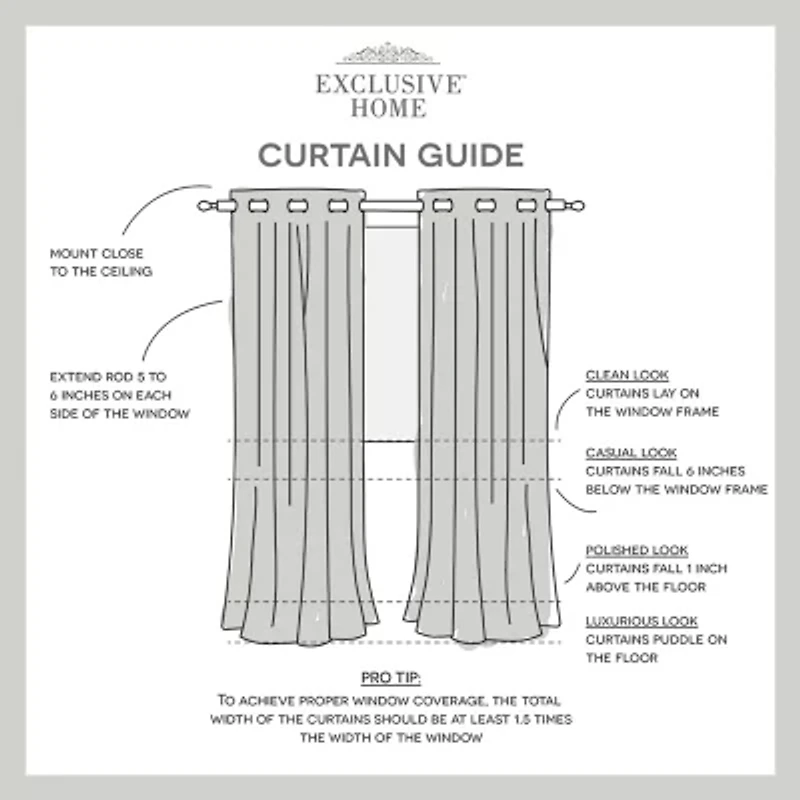 Exclusive Home Curtains Finesse Grommet Top Light-Filtering Set of 2 Curtain Panel