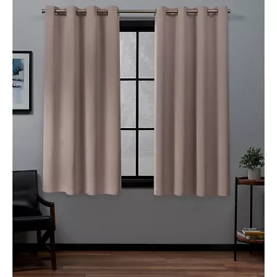 Exclusive Home Curtains Academy Grommet Top Energy Saving 100% Blackout Set of 2 Curtain Panel