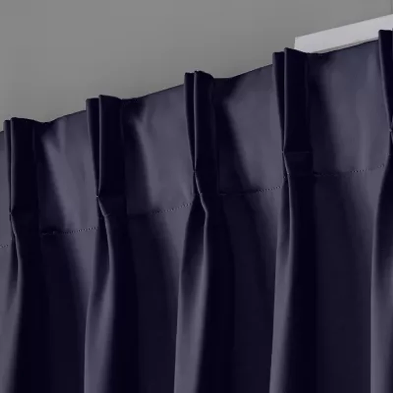 Exclusive Home Curtains Sateen Pinch Pleat Energy Saving Blackout Set of 2 Curtain Panel