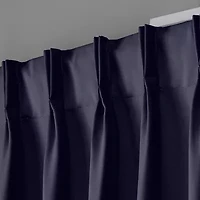 Exclusive Home Curtains Sateen Pinch Pleat Energy Saving Blackout Set of 2 Curtain Panel