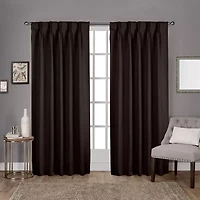 Exclusive Home Curtains Sateen Pinch Pleat Energy Saving Blackout Set of 2 Curtain Panel