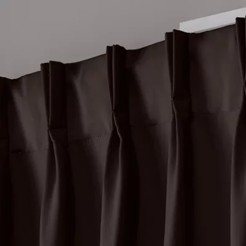 Exclusive Home Curtains Sateen Pinch Pleat Energy Saving Blackout Set of 2 Curtain Panel