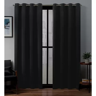Exclusive Home Curtains Sateen Grommet Top Blackout Set of 2 Curtain Panel