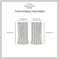 Exclusive Home Curtains Academy Grommet Top Energy Saving 100% Blackout Set of 2 Curtain Panel