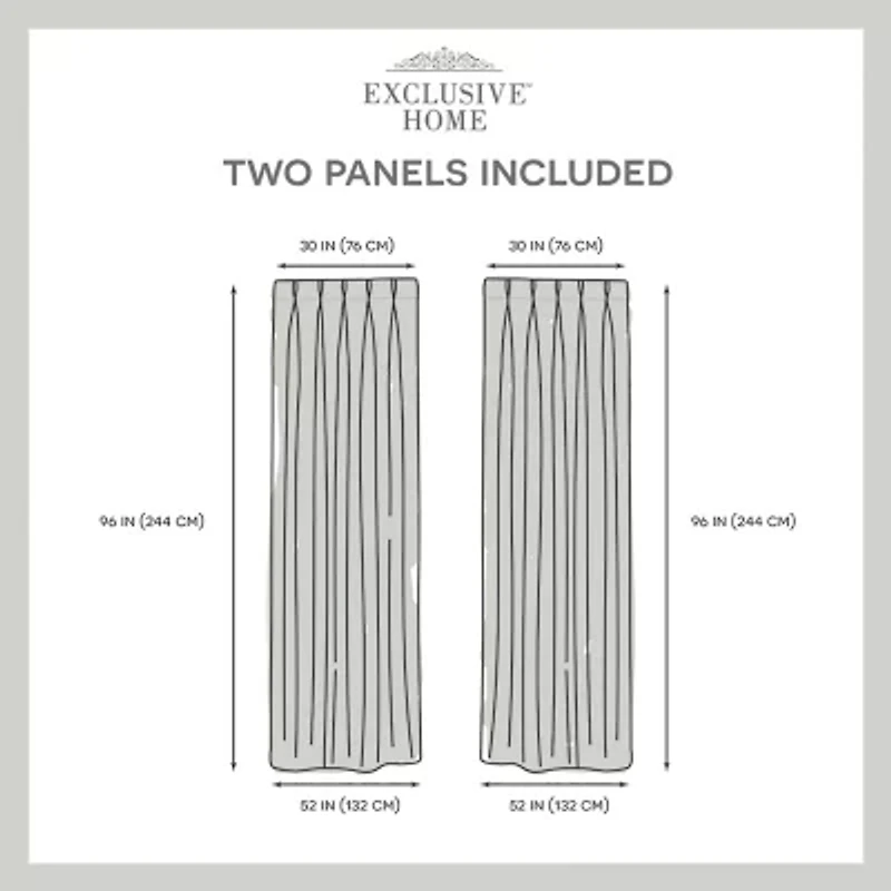 Exclusive Home Curtains Sateen Pinch Pleat Energy Saving Blackout Set of 2 Curtain Panel