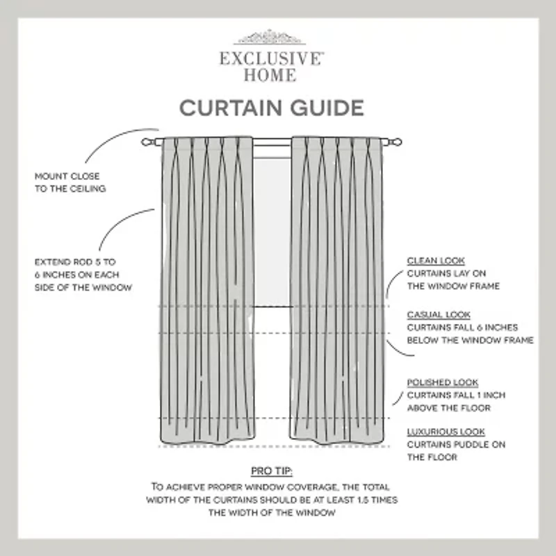 Exclusive Home Curtains Sateen Pinch Pleat Energy Saving Blackout Set of 2 Curtain Panel