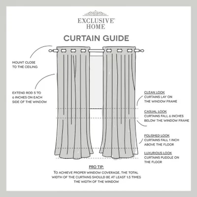 Exclusive Home Curtains Academy Grommet Top Energy Saving 100% Blackout Set of 2 Curtain Panel