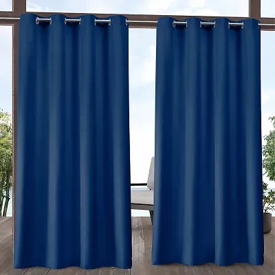 Exclusive Home Curtains Delano Grommet Top Light-Filtering Set of 2 Outdoor Curtain Panel