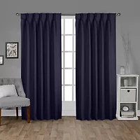 Exclusive Home Curtains Sateen Pinch Pleat Energy Saving Blackout Set of 2 Curtain Panel