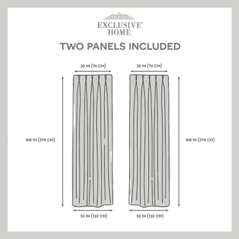 Exclusive Home Curtains Sateen Pinch Pleat Energy Saving Blackout Set of 2 Curtain Panel