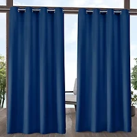 Exclusive Home Curtains Delano Grommet Top Light-Filtering Set of 2 Outdoor Curtain Panel