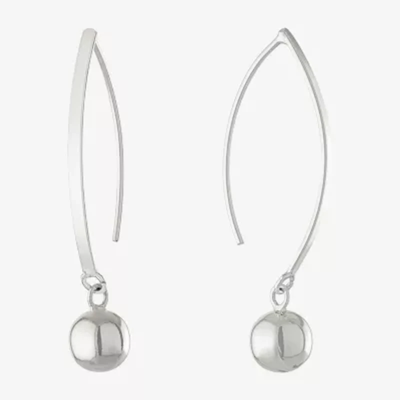 Silver Reflections Pure Silver Over Brass Drop Earrings