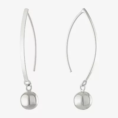 Silver Reflections Pure Silver Over Brass Drop Earrings
