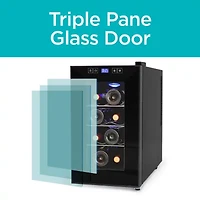 BLACK+DECKER Thermoelectric -Bottle Wine Cellar with Clear Glass Door